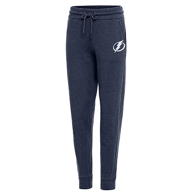 Women's Antigua Heather Navy Tampa Bay Lightning Action Jogger Pants