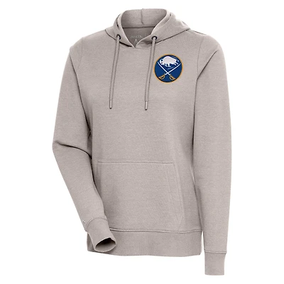 Women's Antigua Oatmeal Buffalo Sabres Action Chenille Pullover Hoodie