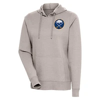 Women's Antigua Oatmeal Buffalo Sabres Action Chenille Pullover Hoodie