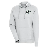 Women's Antigua Heather Gray Dallas Stars Action Chenille Pullover Hoodie