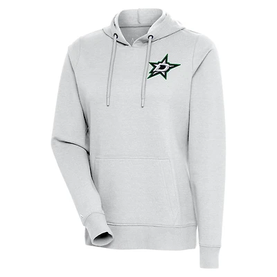 Women's Antigua Heather Gray Dallas Stars Action Chenille Pullover Hoodie