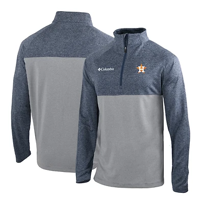 Men's Columbia Navy Houston Astros Omni-Wick Rockin' It Quarter-Zip Pullover Jacket