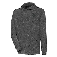 Men's Antigua Heather Black Minnesota Vikings Tonal Logo Absolute Pullover Hoodie