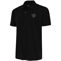 Men's Antigua Black Las Vegas Raiders Tonal Logo Tribute Big & Tall Polo