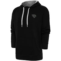 Men's Antigua Black Jacksonville Jaguars Tonal Logo Victory Pullover Hoodie