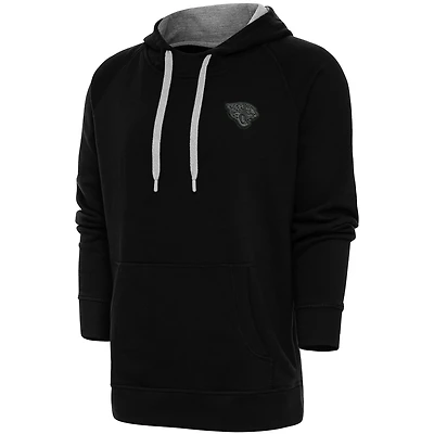 Men's Antigua Black Jacksonville Jaguars Tonal Logo Victory Pullover Hoodie