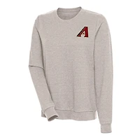 Women's Antigua Oatmeal Arizona Diamondbacks Action Crewneck Pullover Sweatshirt