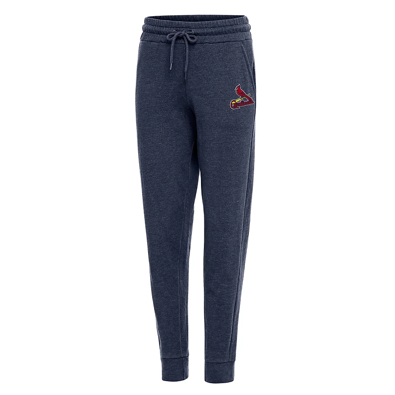 Women's Antigua Heather Navy St. Louis Cardinals Action Jogger Pants