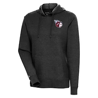 Women's Antigua Heather Black Cleveland Guardians Action Pullover Hoodie