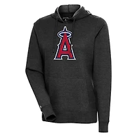 Women's Antigua Heather Black Los Angeles Angels Action Pullover Hoodie