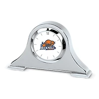 Silver Bucknell Bison Logo Napoleon Desk Clock