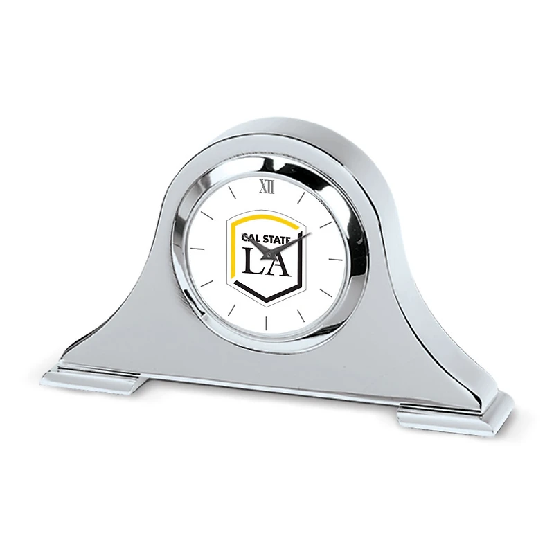 Silver Cal State L.A. Golden Eagles Logo Napoleon Desk Clock