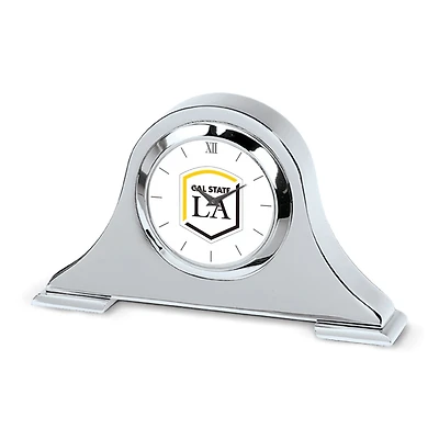 Silver Cal State L.A. Golden Eagles Logo Napoleon Desk Clock