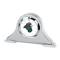 Silver Coastal Carolina Chanticleers Logo Napoleon Desk Clock