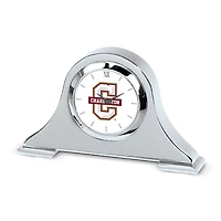 Silver Charleston Cougars Logo Napoleon Desk Clock