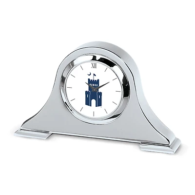 Silver Citadel Bulldogs Logo Napoleon Desk Clock