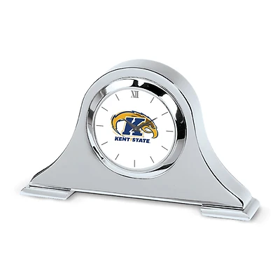 Silver Kent State Golden Flashes Logo Napoleon Desk Clock