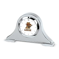 Silver Lehigh Mountain Hawks Logo Napoleon Desk Clock