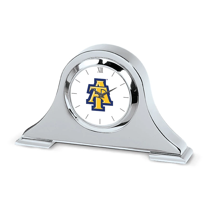 Silver North Carolina A&T Aggies Logo Napoleon Desk Clock