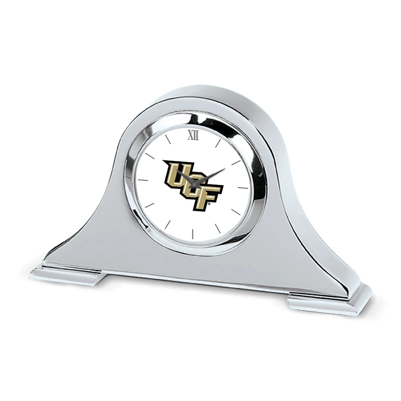 Silver UCF Knights Logo Napoleon Desk Clock