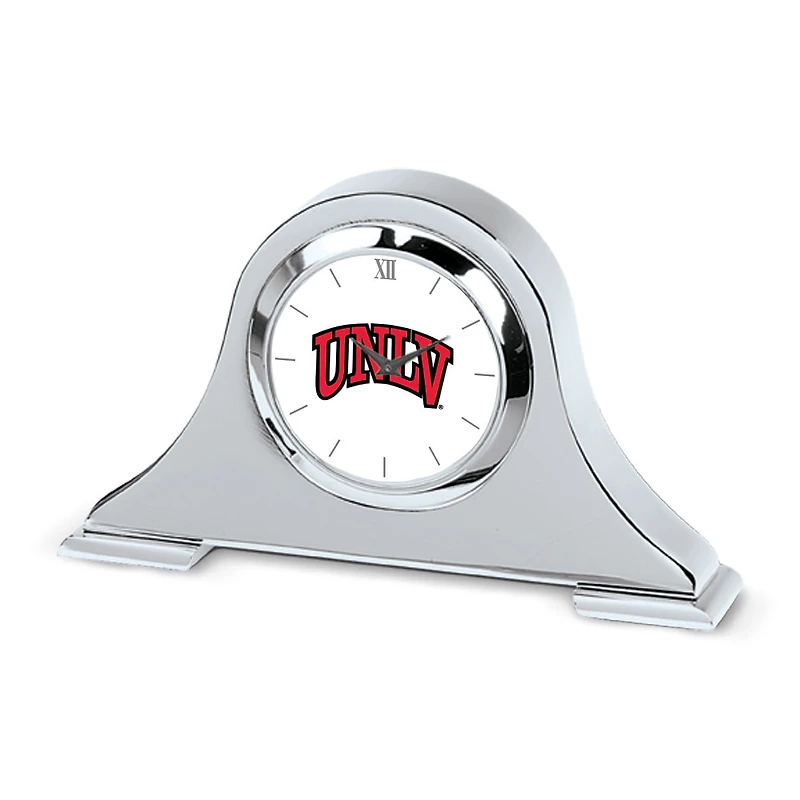 Silver UNLV Rebels Logo Napoleon Desk Clock