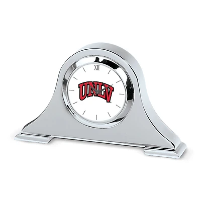 Silver UNLV Rebels Logo Napoleon Desk Clock