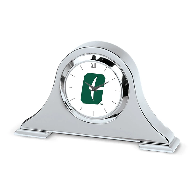 Silver Charlotte 49ers Logo Napoleon Desk Clock