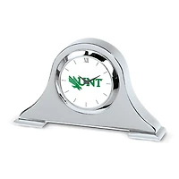 Silver North Texas Mean Green Logo Napoleon Desk Clock