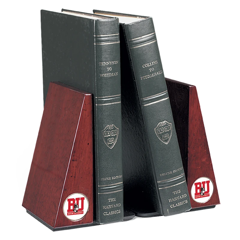 Brown Boston University Rosewood Bookends
