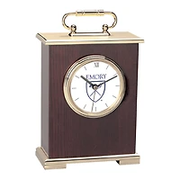 Emory Eagles Gold Logo Carriage Clock