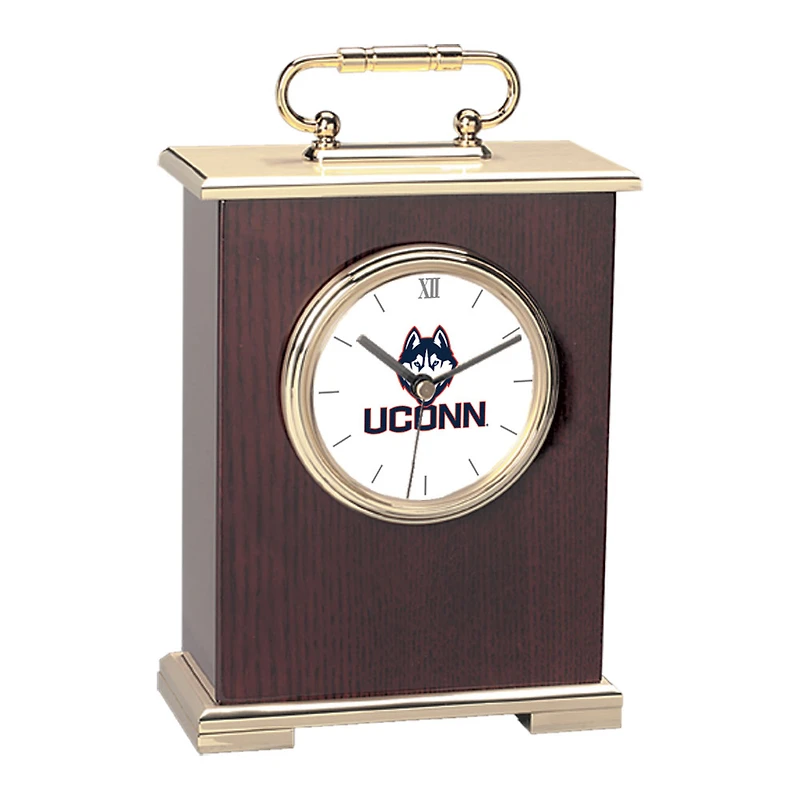 UConn Huskies Gold Logo Carriage Clock