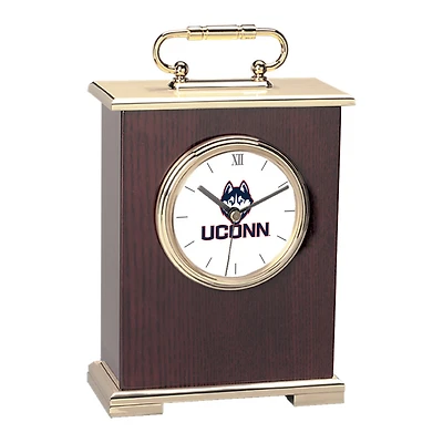 UConn Huskies Gold Logo Carriage Clock
