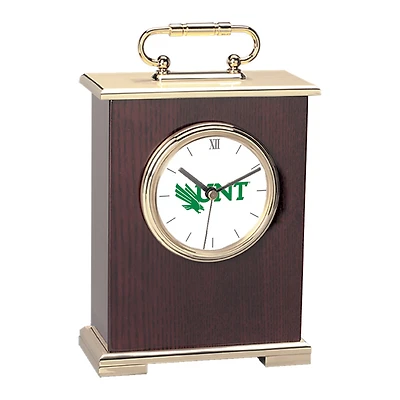 North Texas Mean Green Gold Logo Carriage Clock