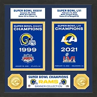 Highland Mint Los Angeles Rams Two-Time Super Bowl Champions Banner Collection 13'' x 13'' Bronze Coin Photo Mint