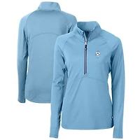 Women's Cutter & Buck Light Blue Houston Oilers Throwback Logo Adapt Eco Knit Stretch Recycled Half-Zip Pullover Top