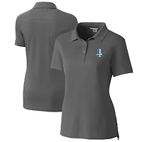 Women's Cutter & Buck Steel Detroit Lions Throwback Logo Advantage Tri-Blend Pique Polo