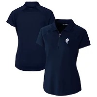Women's Cutter & Buck Navy Houston Oilers Throwback Logo Forge Stretch Polo