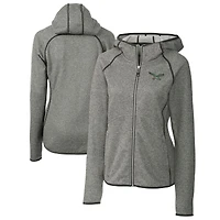 Women's Cutter & Buck Heather Philadelphia Eagles Throwback Logo Mainsail Full-Zip Jacket