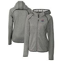 Women's Cutter & Buck Heather Gray New York Giants Throwback Logo Mainsail Full-Zip Jacket