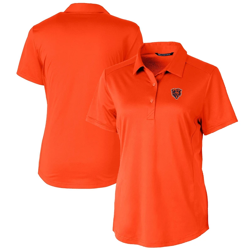 Women's Cutter & Buck Orange Chicago Bears Throwback Logo Prospect Textured Stretch Polo