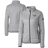 Women's Cutter & Buck Philadelphia Eagles Throwback Logo Rainier PrimaLoft Eco Full-Zip Puffer Jacket