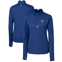 Women's Cutter & Buck Royal Los Angeles Rams Throwback Logo Traverse Stretch Quarter-Zip Pullover Top