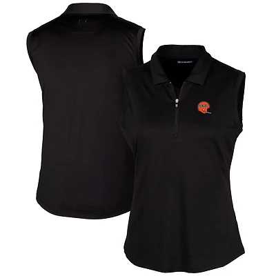 Women's Cutter & Buck Black Cincinnati Bengals Throwback Logo Forge Stretch Sleeveless Polo