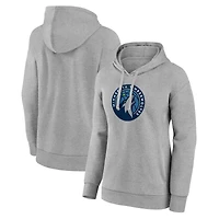 Women's Gray Minnesota Timberwolves Primary Logo Pullover Hoodie