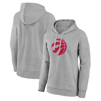 Women's Gray Toronto Raptors Primary Logo Pullover Hoodie