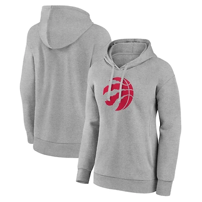 Women's Gray Toronto Raptors Primary Logo Pullover Hoodie