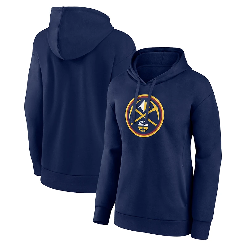 Women's Navy Denver Nuggets Team Primary Logo Pullover Hoodie