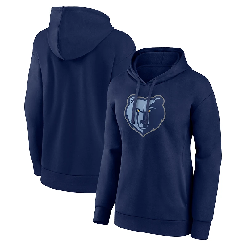 Women's Navy Memphis Grizzlies Team Primary Logo Pullover Hoodie