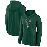 Women's Hunter Green Milwaukee Bucks Team Primary Logo Pullover Hoodie