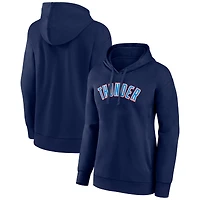 Women's Navy Oklahoma City Thunder Wordmark Alt Pullover Hoodie
